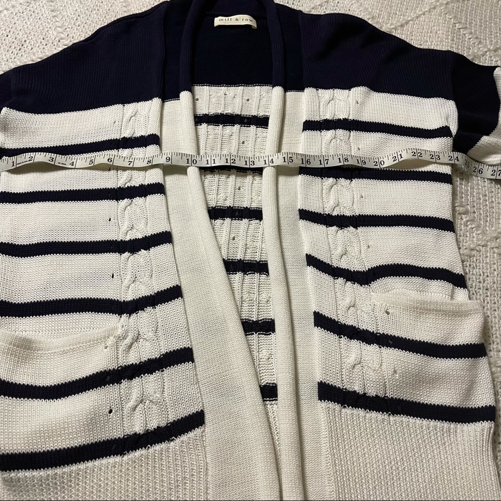 MILL‎ & ROW STRIPE KNIT Long CARDIGAN - Picture 5 of 9